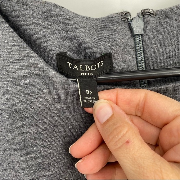 Talbots Gray and Black Career Dress Size 8P - Picture 4 of 6